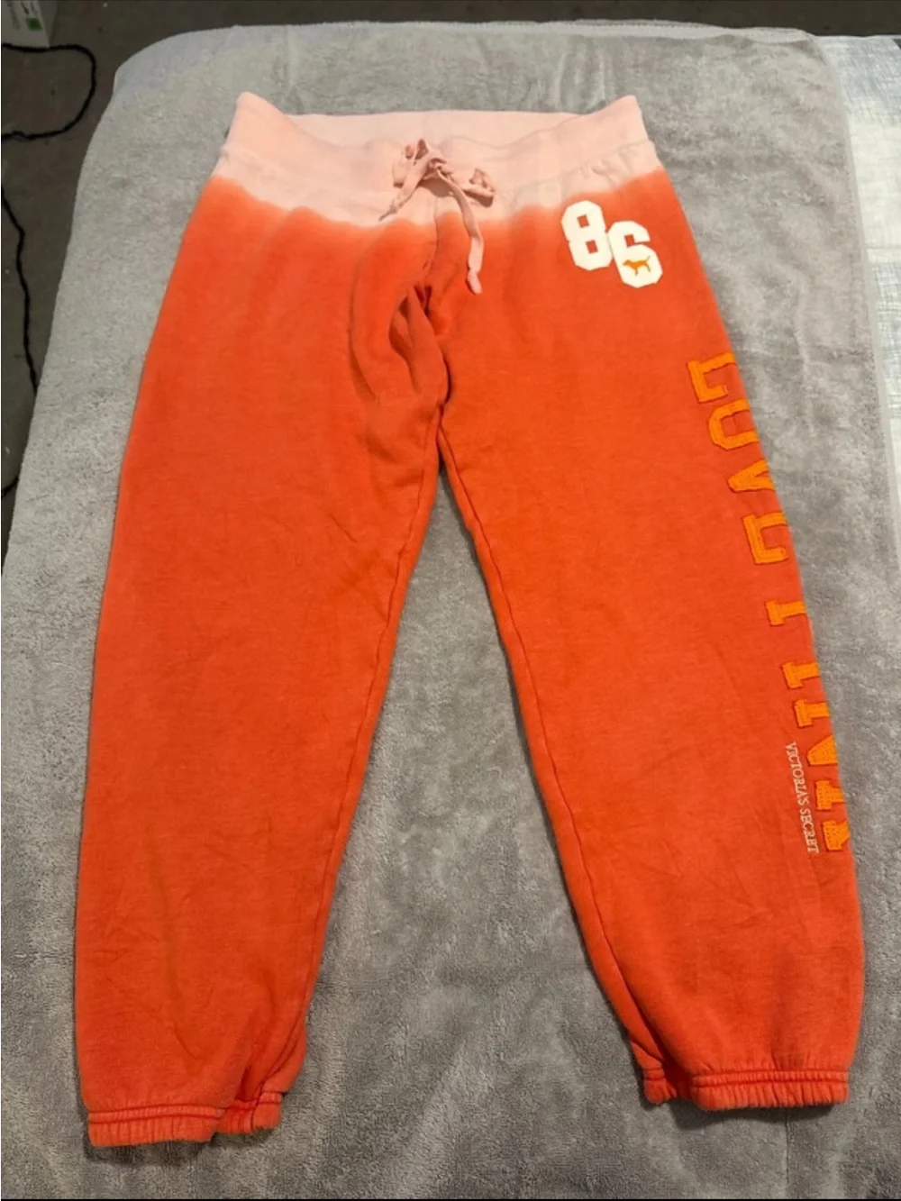 PINK Victoria's Secret Orange-to-Light  Dip Dye Joggers